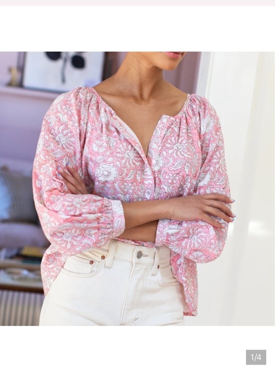 Emerson Fry Tops - Emerson Fry India Collection Frances Blouse in Devina Flowers Pink Size XS